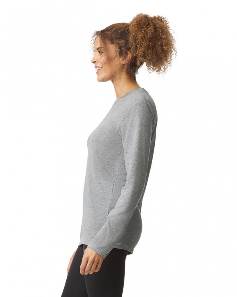 Sport Grey Women's Gildan 42400 Long Sleeve T-Shirts | MPHY53821