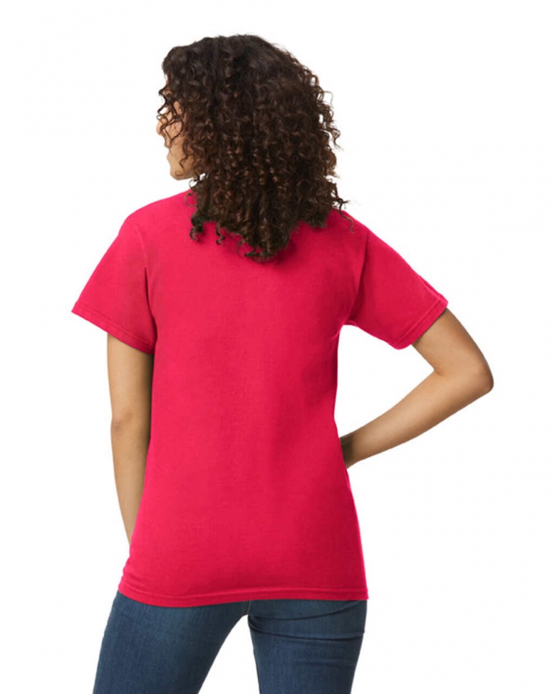 Sport Scarlet Red Women's Gildan H000 T-Shirts | SKMR82540