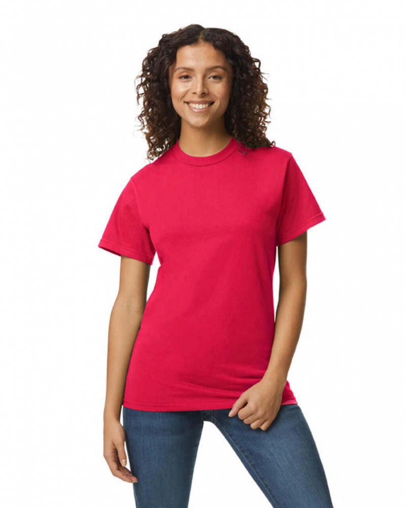 Sport Scarlet Red Women\'s Gildan H000 T-Shirts | SKMR82540