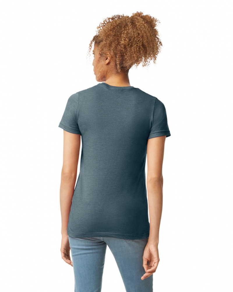 Steel Blue Women's Gildan 67000L CVC T-Shirts | CZED01453