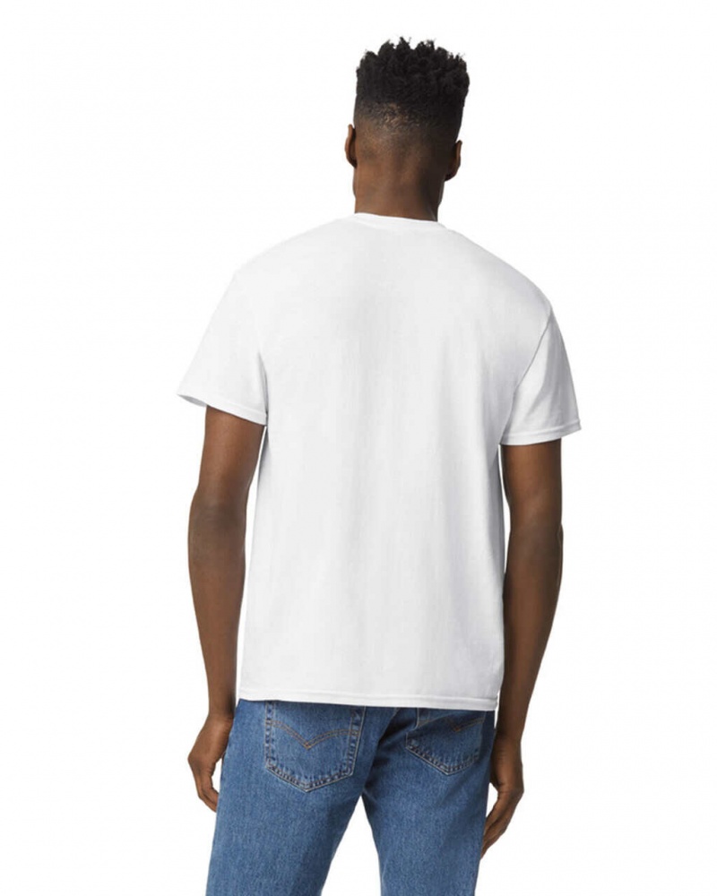 White Men's Gildan 8000 T-Shirts | HURK25647