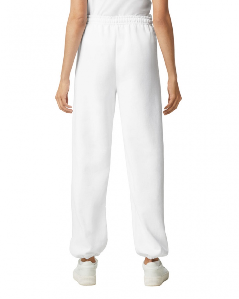 White Women's Gildan 18200 Sweatpants | HMSX68051