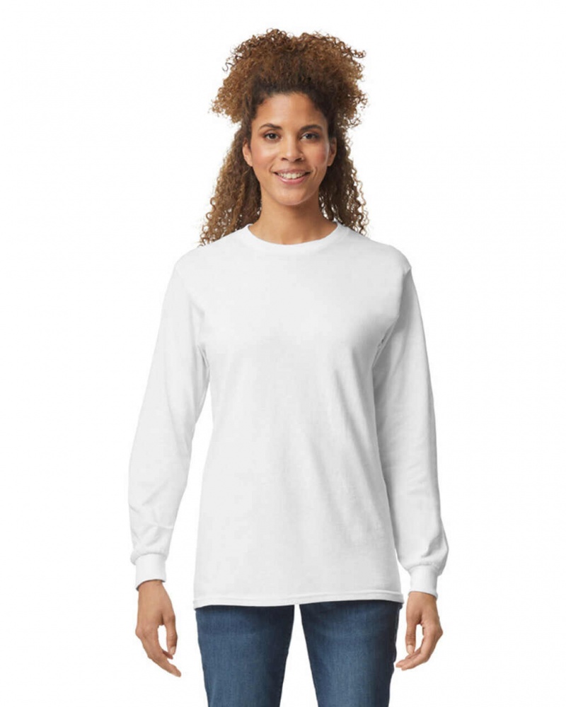 White Women\'s Gildan 2400 Long Sleeve T-Shirts | PLBI78946