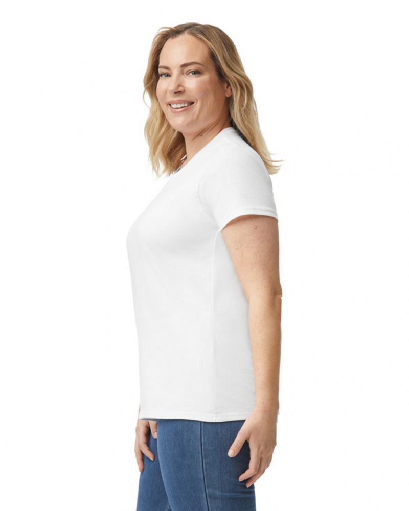 White Women's Gildan 5000L T-Shirts | RMZW20387