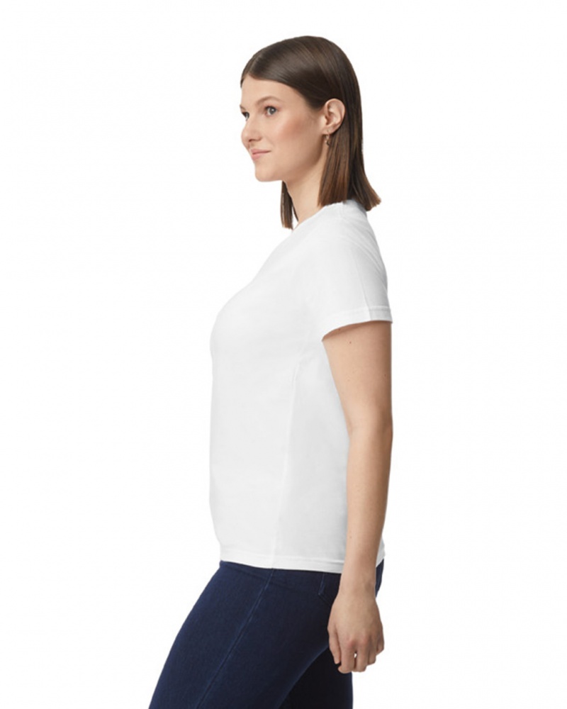 White Women's Gildan 65000L Midweight T-Shirts | TODY95026