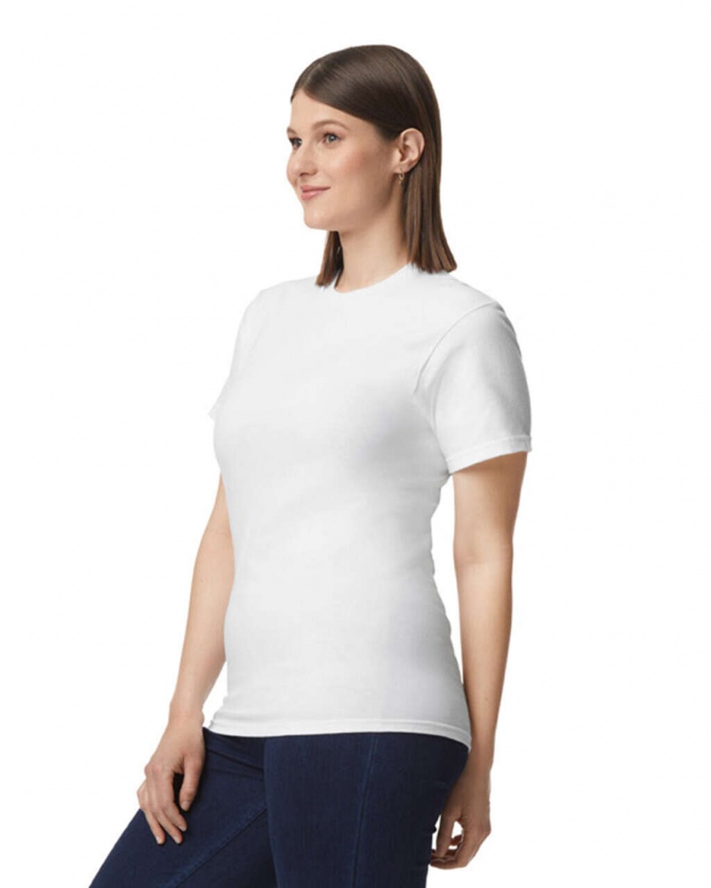 White Women's Gildan H000 T-Shirts | TSQY42736