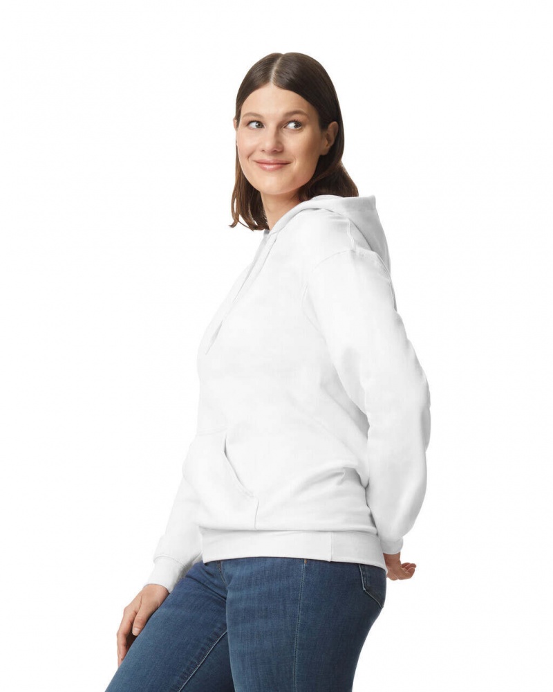 White Women's Gildan SF500 Midweight Fleece Hoodie | PAQD24603