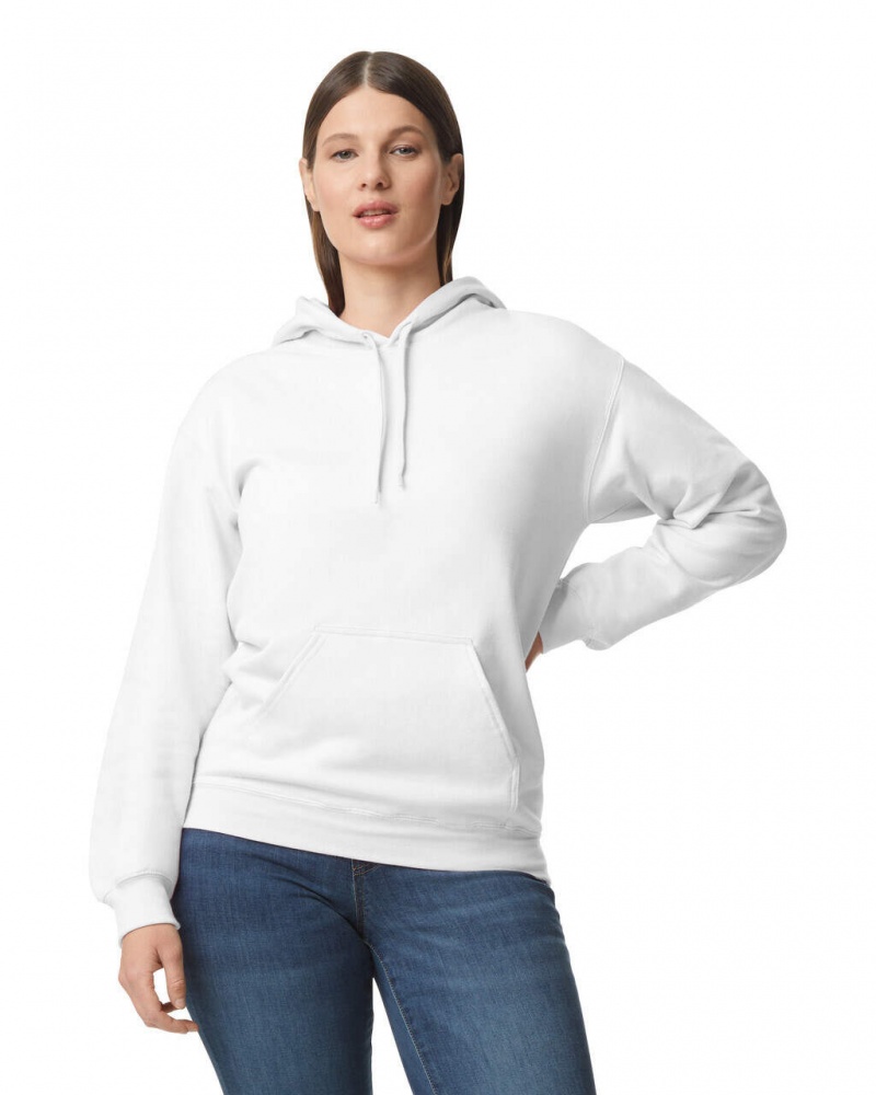 White Women\'s Gildan SF500 Midweight Fleece Hoodie | PAQD24603